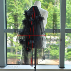 Double Layer Tulle Veil w/ Floral Lace Edge, Comb Sheer Train