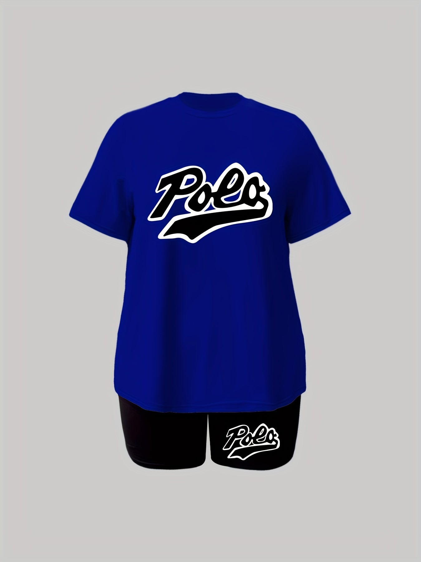 Casual Outfits Letter Print Tee & Shorts Set
