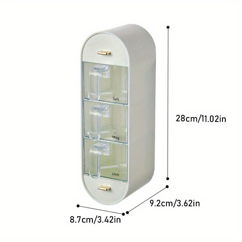 Spice Jars Wall Mounted Seasoning Containers with Spoon