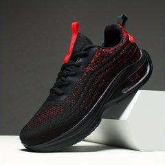 Men's Air Cushioned Lace Up Casual Shoes Lightweight Non Slip Sneaker