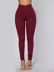 High Waist Skinny Leggings Casual Solid Leggings