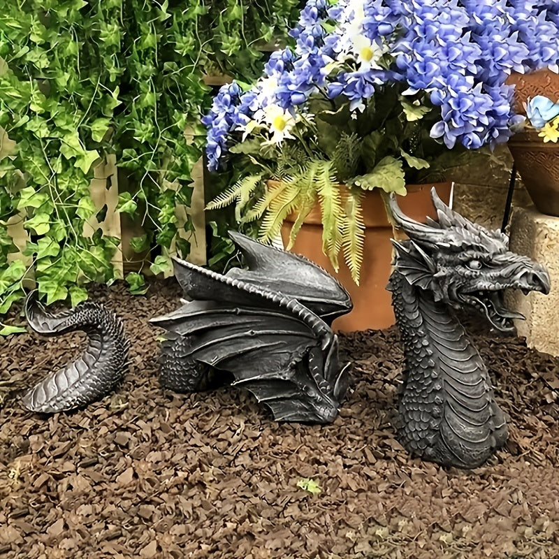 Gothic Dragon Head Statue Home Garden Decor