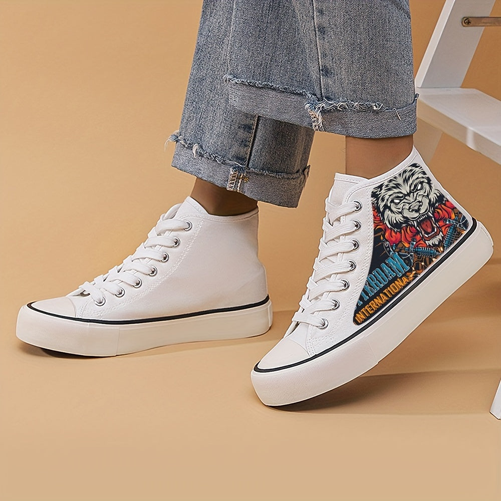Horror Pattern Lightweight High Top Canvas Sneakers