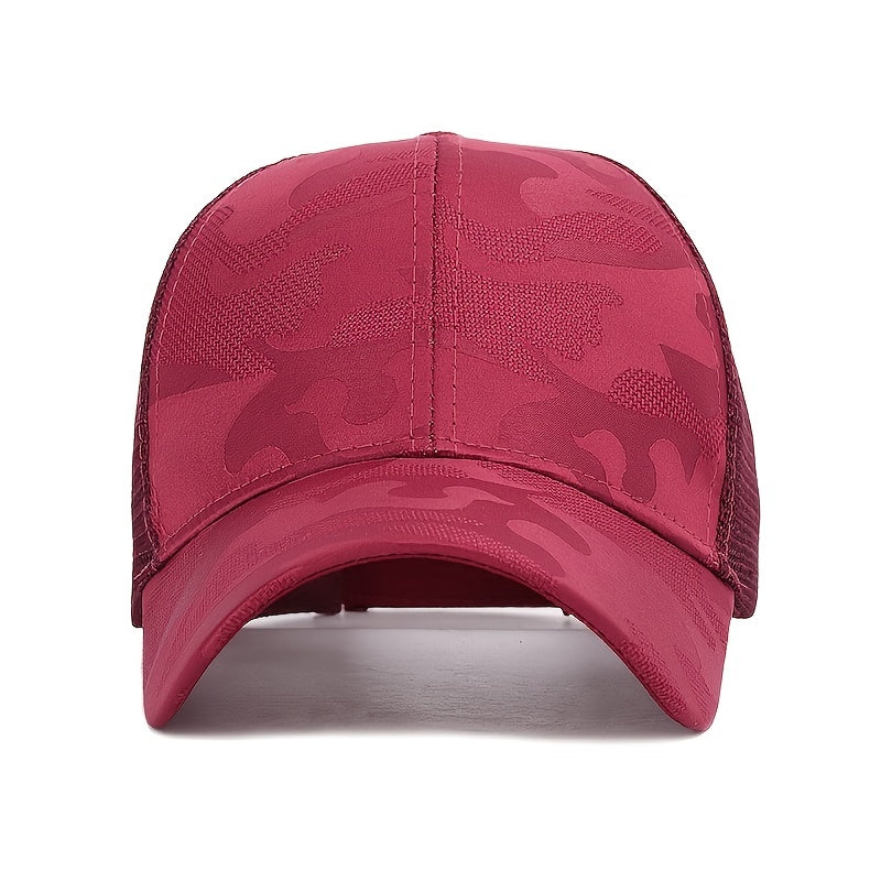 Camouflage Mesh Ponytail Baseball Cap Women Sun Hat