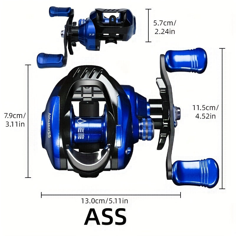 Lightweight Fishing Reel 7.2:1 208g 8KG Raft & Boat Fishing