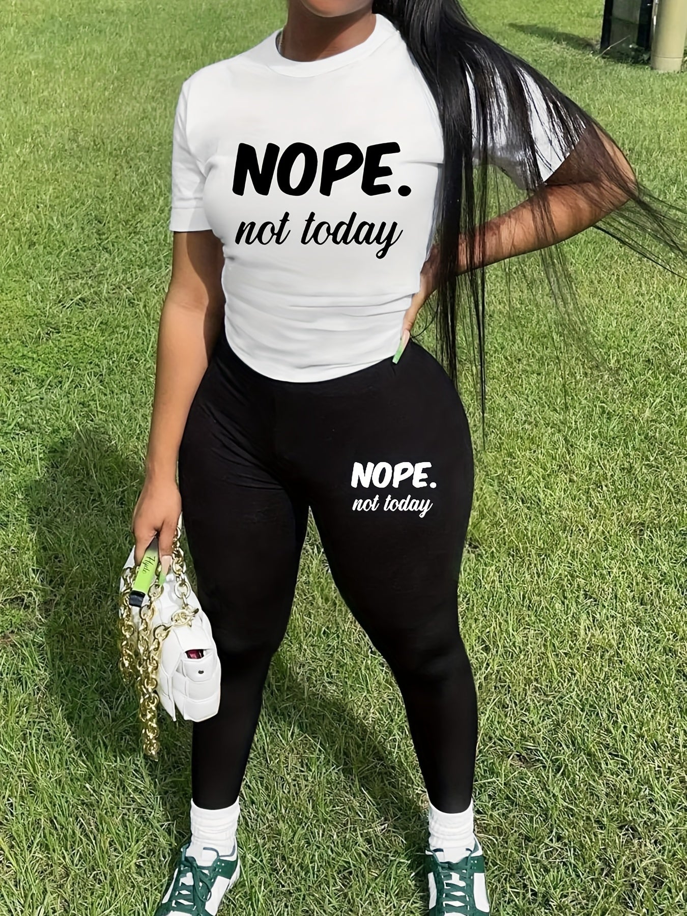 Letter Print Matching Two piece Set Casual Outfit