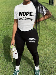 Letter Print Matching Two piece Set Casual Outfit
