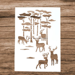 1pc Christmas Deer Stencil for DIY Painting on Fabric Board Glass