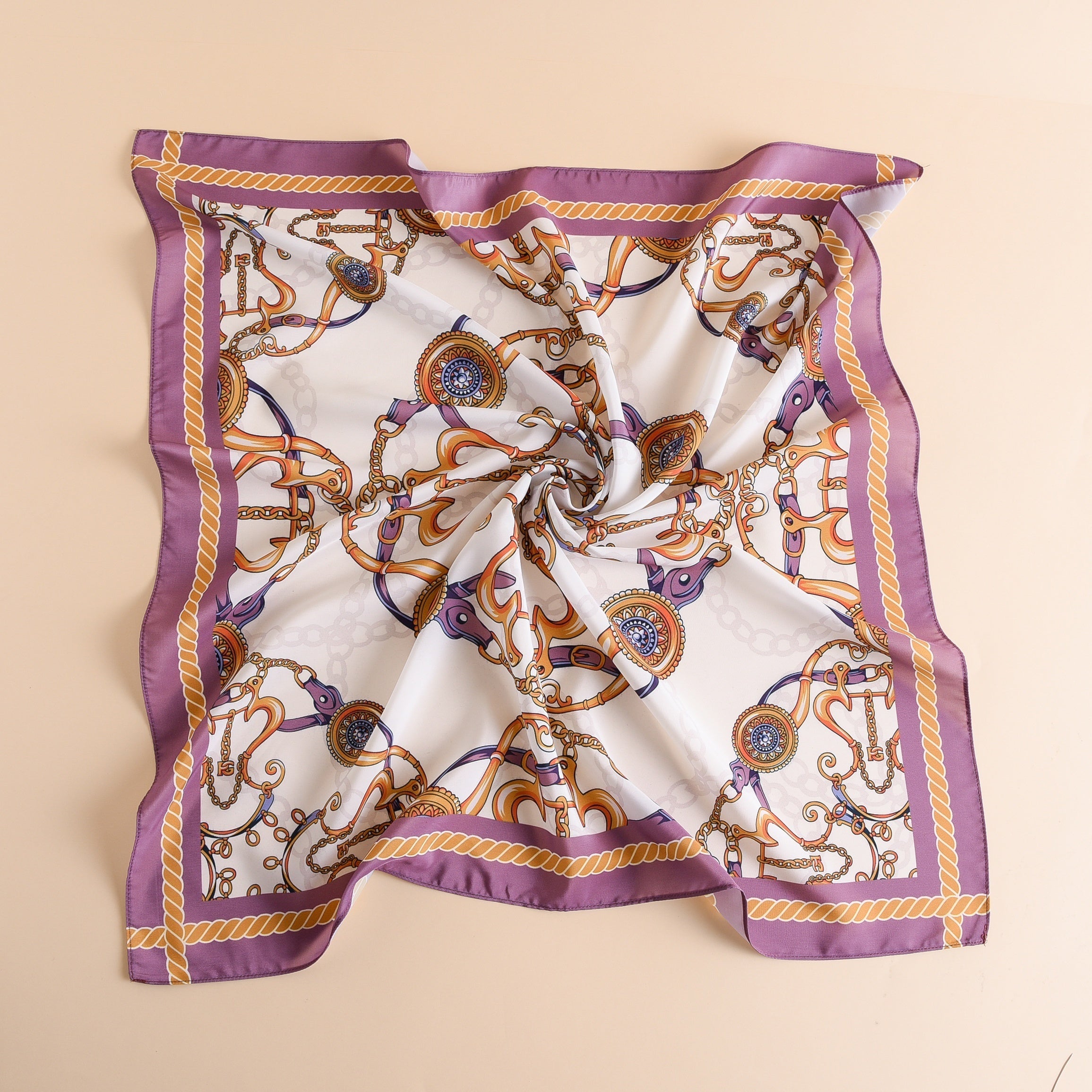 Anchor Chain Print Bandana Shawl Square Scarf Head Wrap