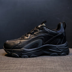 Women's Faux Leather Chunky Sneakers Comfortable Travel Shoes