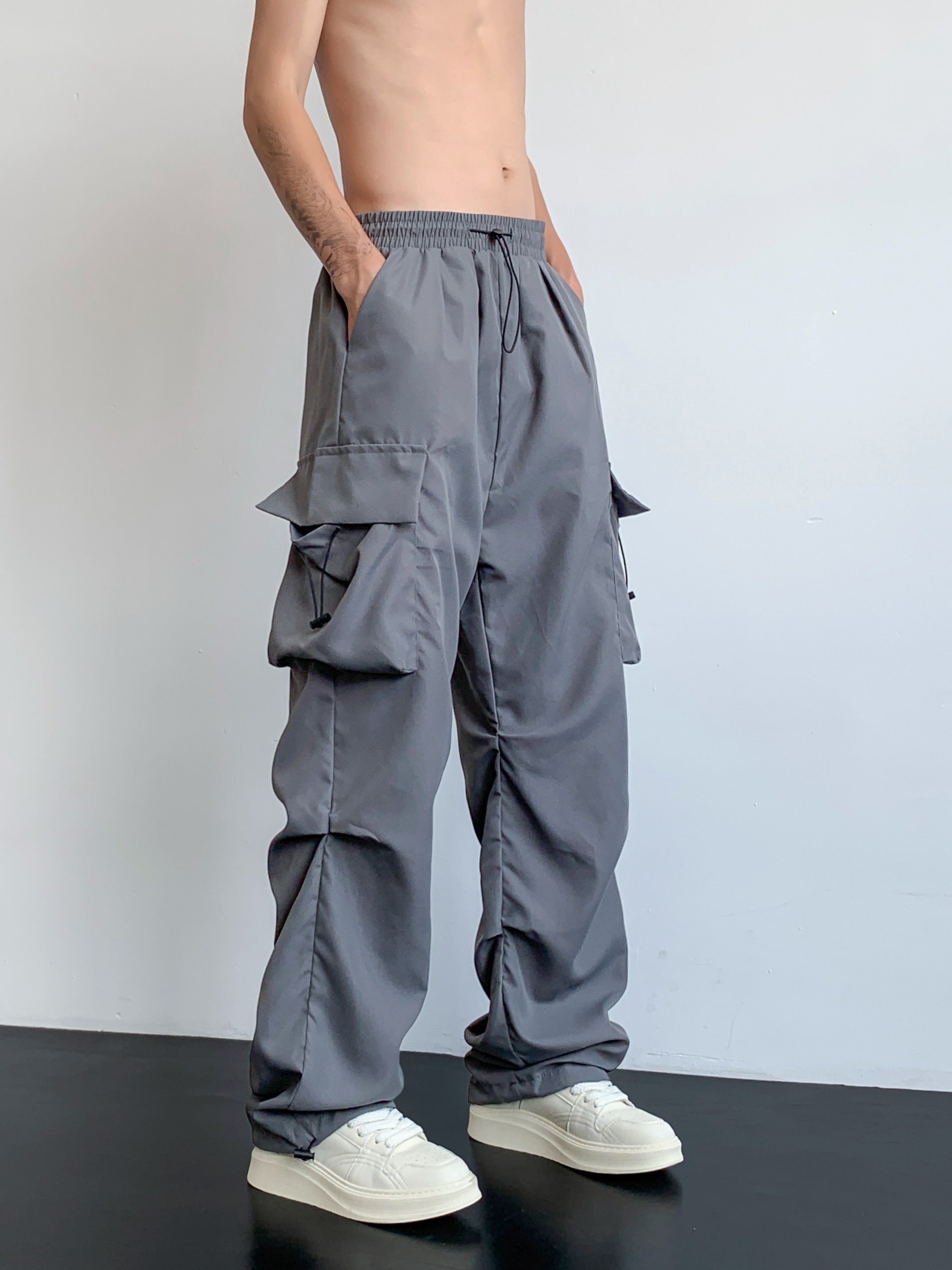 Men's Cargo Pants Casual Hip Hop Style Loose Fit Wide Leg Pants