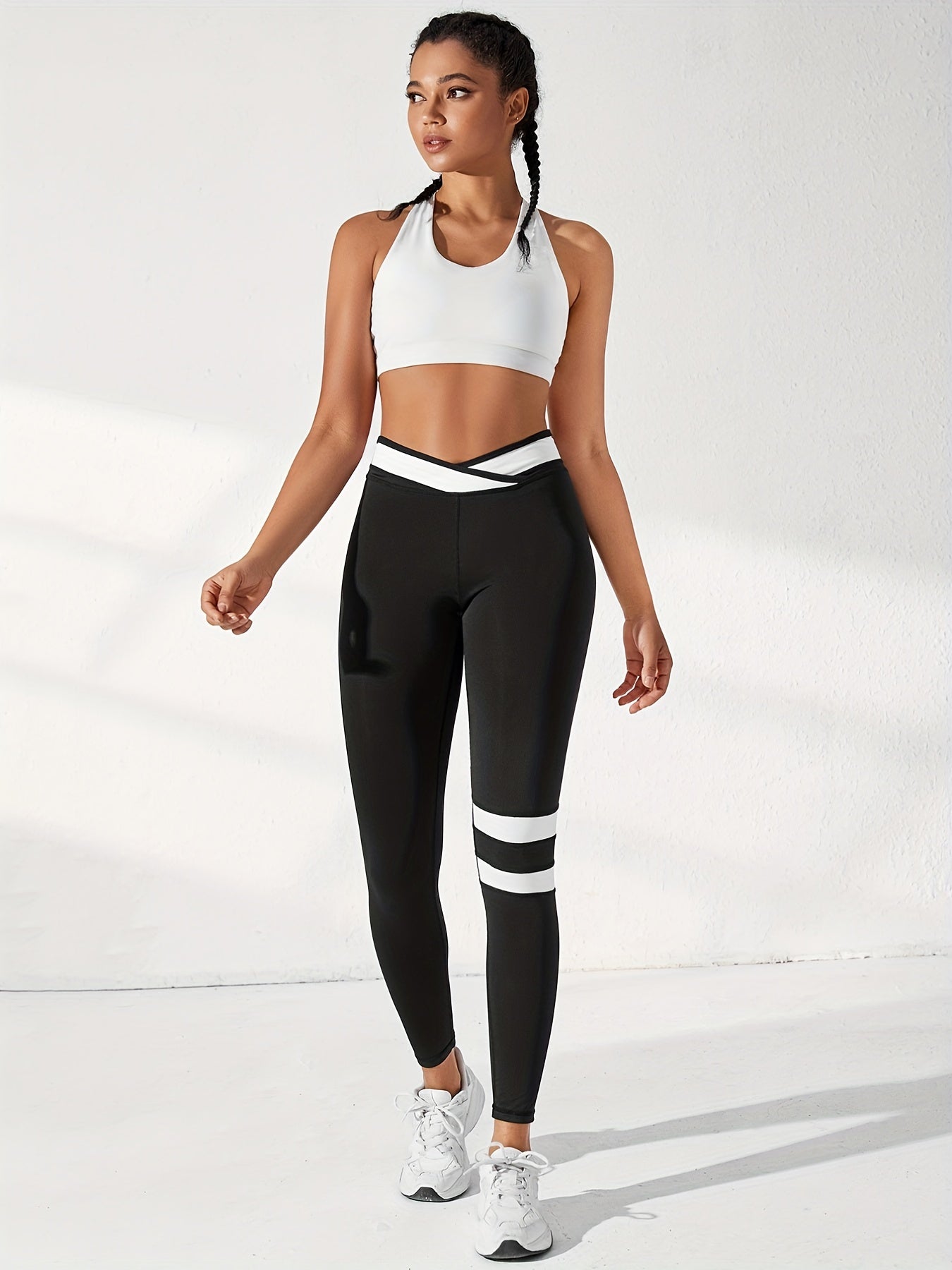 Cross Waist Sports Leggings Running Yoga Pants