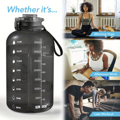 3800ml Large Capacity Water Bottle Leakproof with Strap and Straw