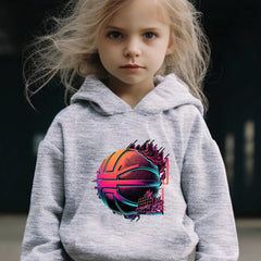 2pcs Basketball Print Outfits Girls Hoodies Jogger Pants Set For Girls Sports