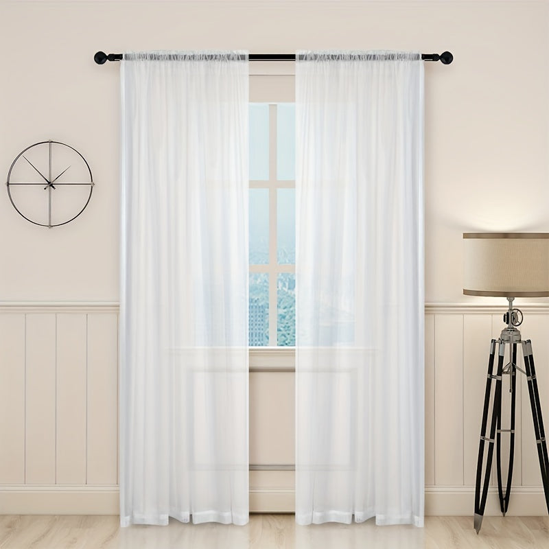 Solid Mesh Sheer Curtains for Home Decor