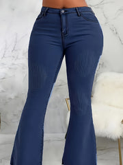 Women's Plus Size Flared Leg Stretch Denim Jeans