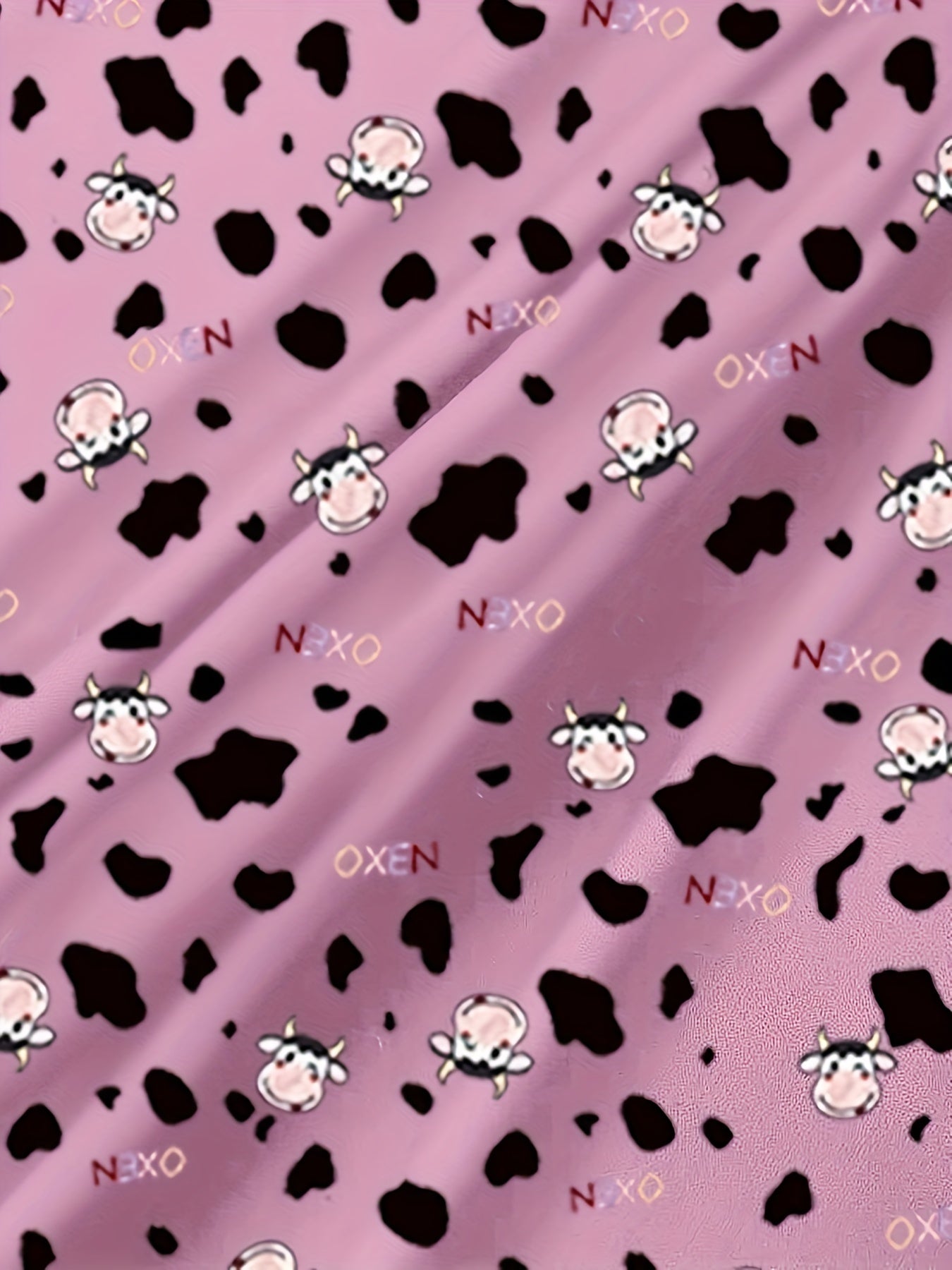 Women's Plus Cow Print Tee & Pants Pajamas 4-Piece Set