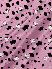 Women's Plus Cow Print Tee & Pants Pajamas 4-Piece Set