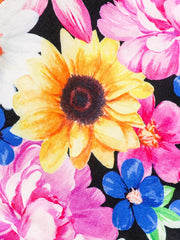 Toddler Girls Flowers Graphic Belted Cami Rompers Wide Leg Jumpsuits