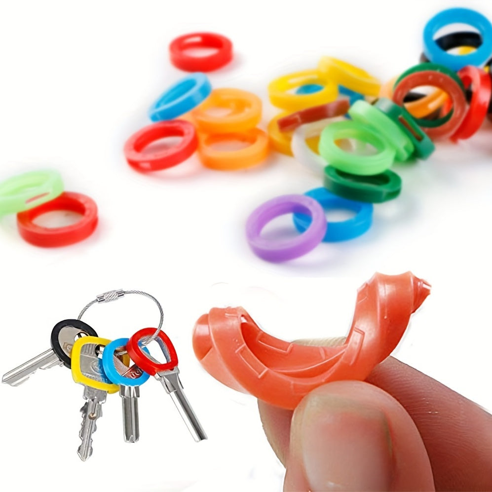 4pcs Silicone Key Cap Cover Labels Identifier Coding Ring Circular Key Cap