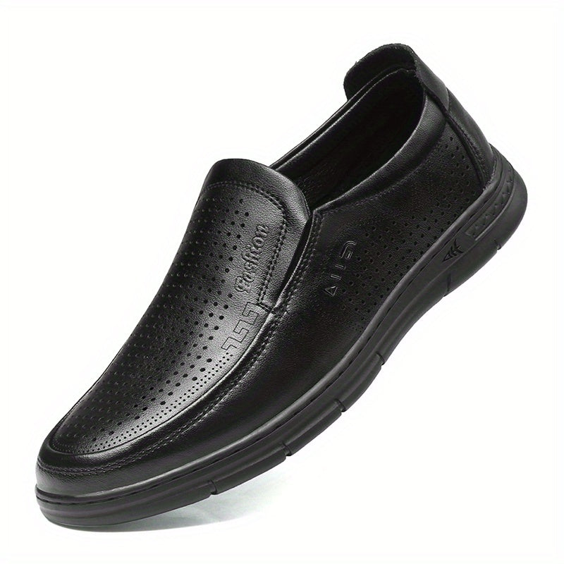 Men's Leather Dress Loafer Shoes Comfy Slip-On Shoes