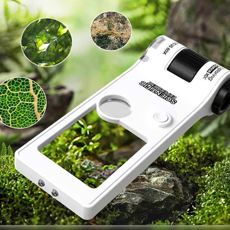 LED Clip-On Microscope with Digital Display for Smartphone
