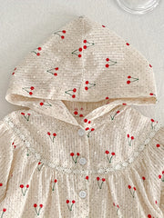 Summer Baby Girl Hooded Cardigan Top Thin Comfy Casual Sunsuit
