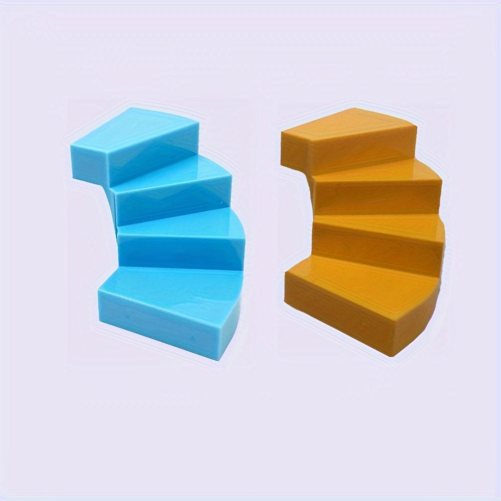 2pcs Rotating Stairs Building Blocks Set - DIY Family Scene