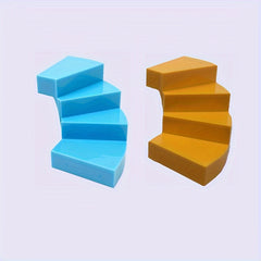 2pcs Rotating Stairs Building Blocks Set - DIY Family Scene