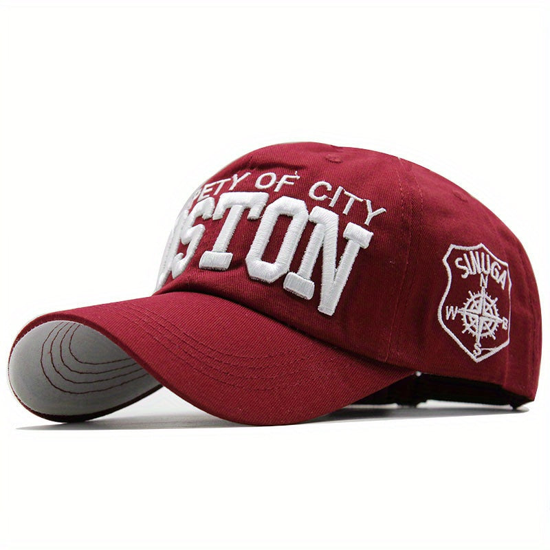 Boston Embroidery Baseball Cap Sun Hat Unisex Dad Hats Women Men