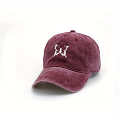 Unisex Butterfly Embroidered Baseball Cap for Outdoor Sport