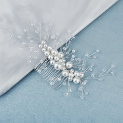 Crystal Pearl Hair Comb Wedding Headwear Hair Pin Bridal Accessory