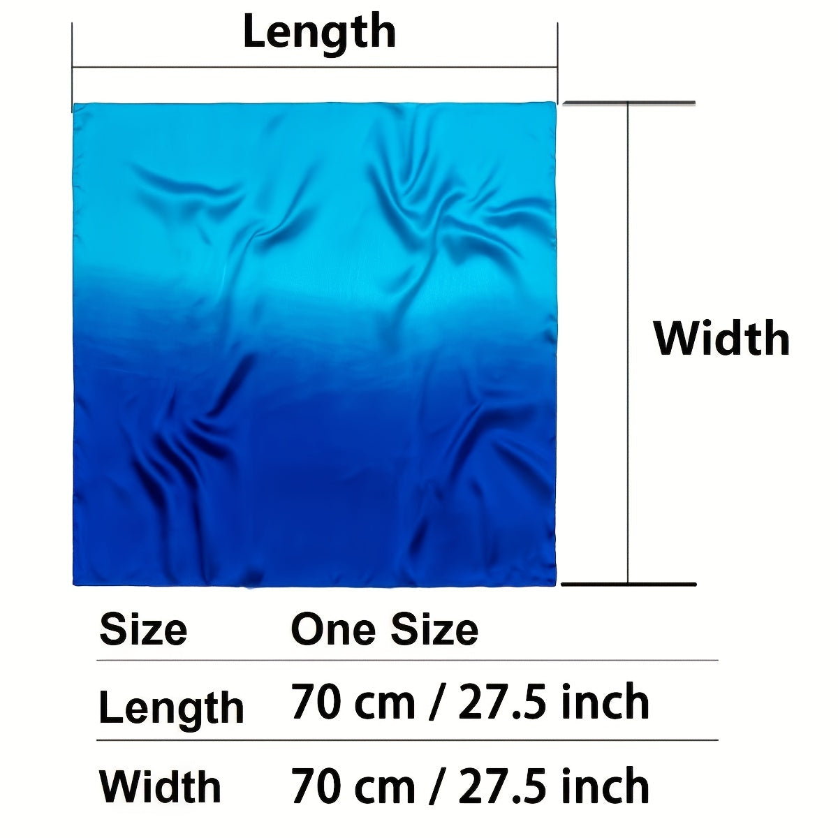 Gradient Bandana Satin Square Scarf Casual Silk Scarf Head Wrap