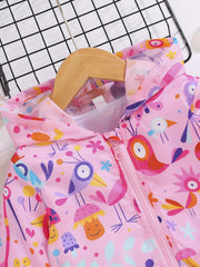 Toddler Girls Animal Print Long Sleeve Coat