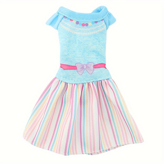 Doll Striped Skirt Dress Casual Party Outfit for 29 Dolls with Polyester Fiber