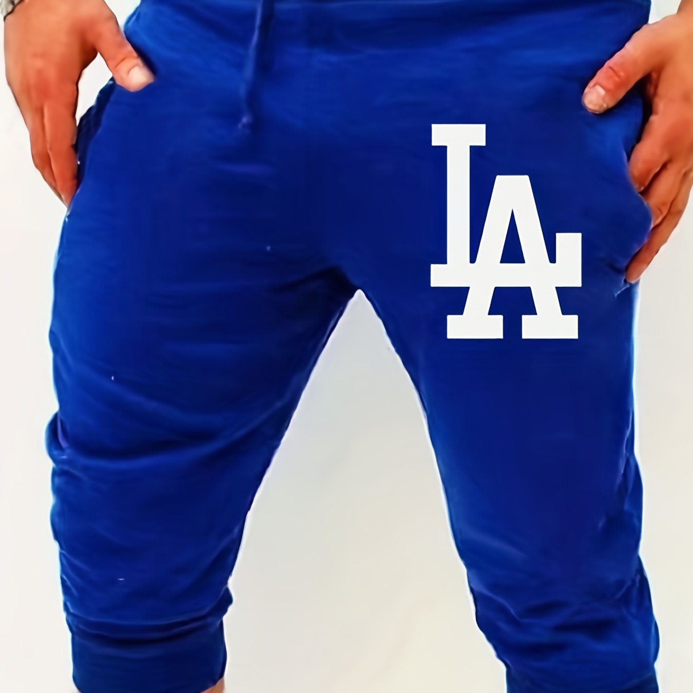 LA Pattern Print Comfy Shorts Men's Casual Elastic Waist Drawstring Shorts