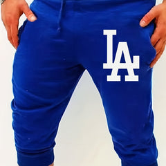 LA Pattern Print Comfy Shorts Men's Casual Elastic Waist Drawstring Shorts