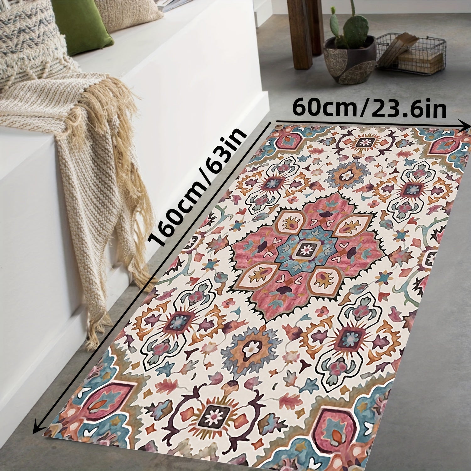 Boho Geometric Area Rug Moroccan Modern Bohemian Indoor Soft Tufted Carpet