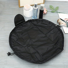 Drawstring Makeup Bag Magic Cosmetic Pouch Lay Flat Travel Organizer Pouch