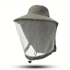 Men's Bucket Hat With Net Mesh Sun Protection Head Net Hat