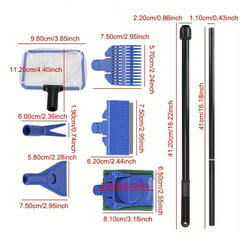 Aquarium Tank Clean Set Accessories Fish Net Rake Scraper Brush
