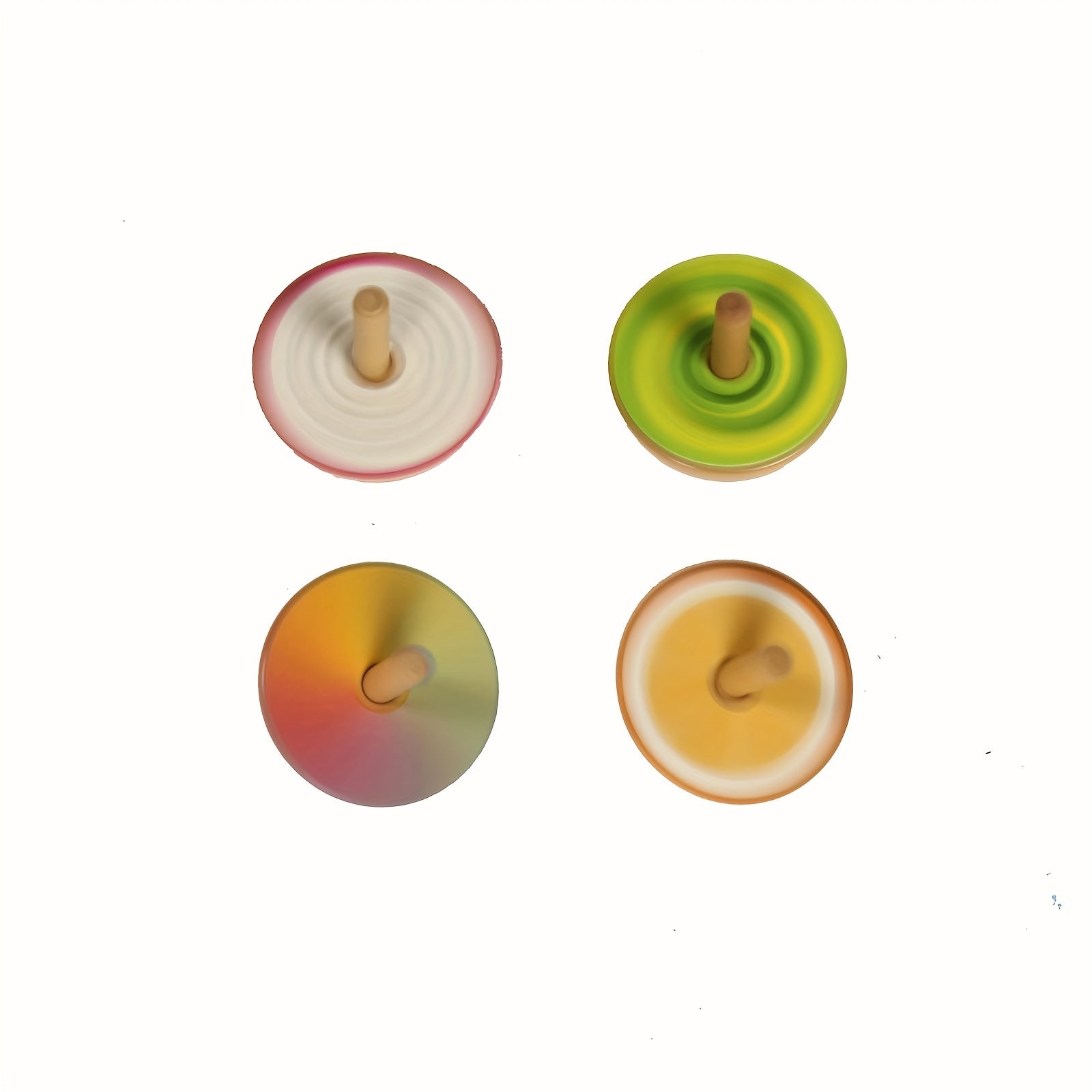 4pcs Wooden Spinning Top Gyroscope Fruit Spin Top Educational Toy