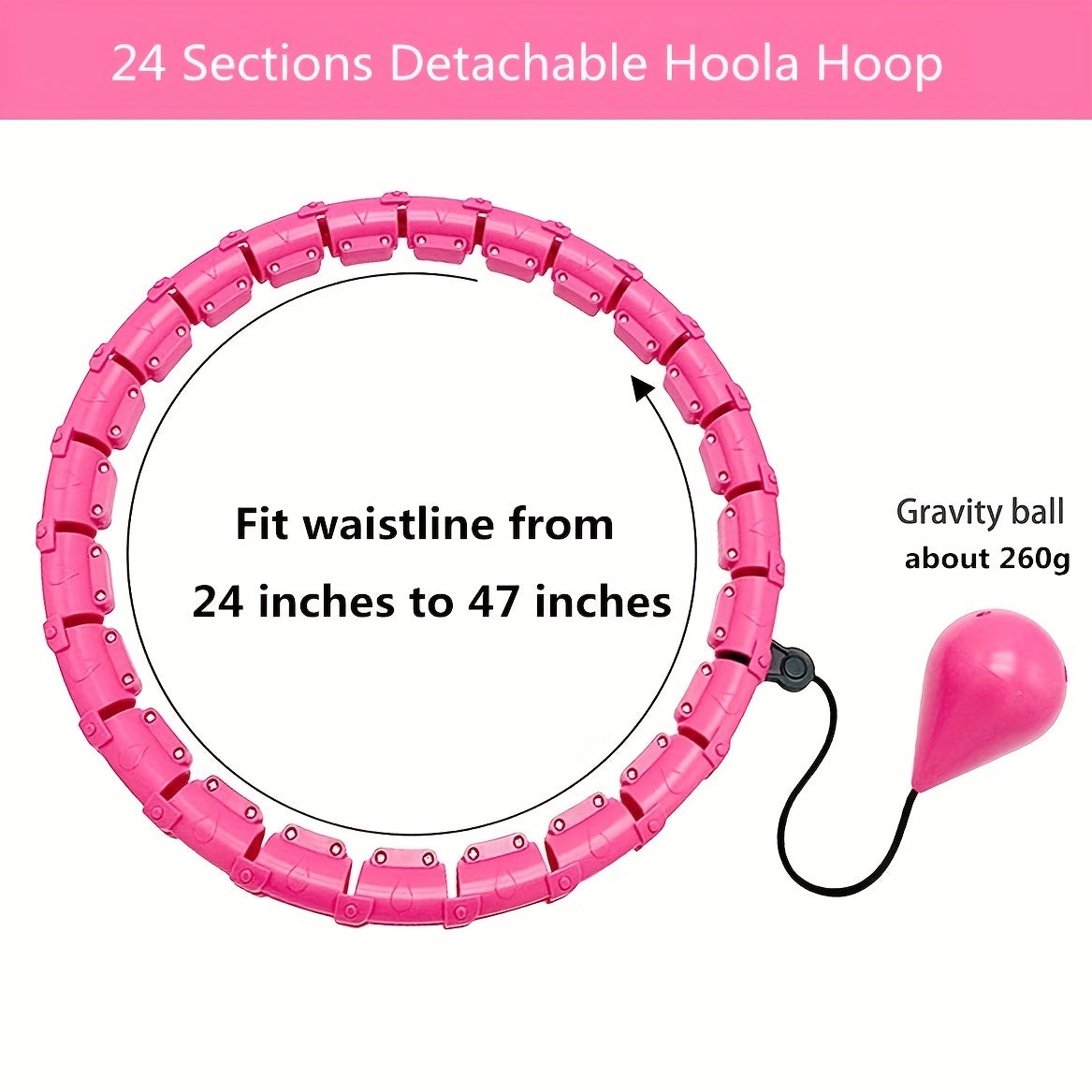 Adjustable Smart Weighted Hoola Exercise Hoop for Adults & Kids