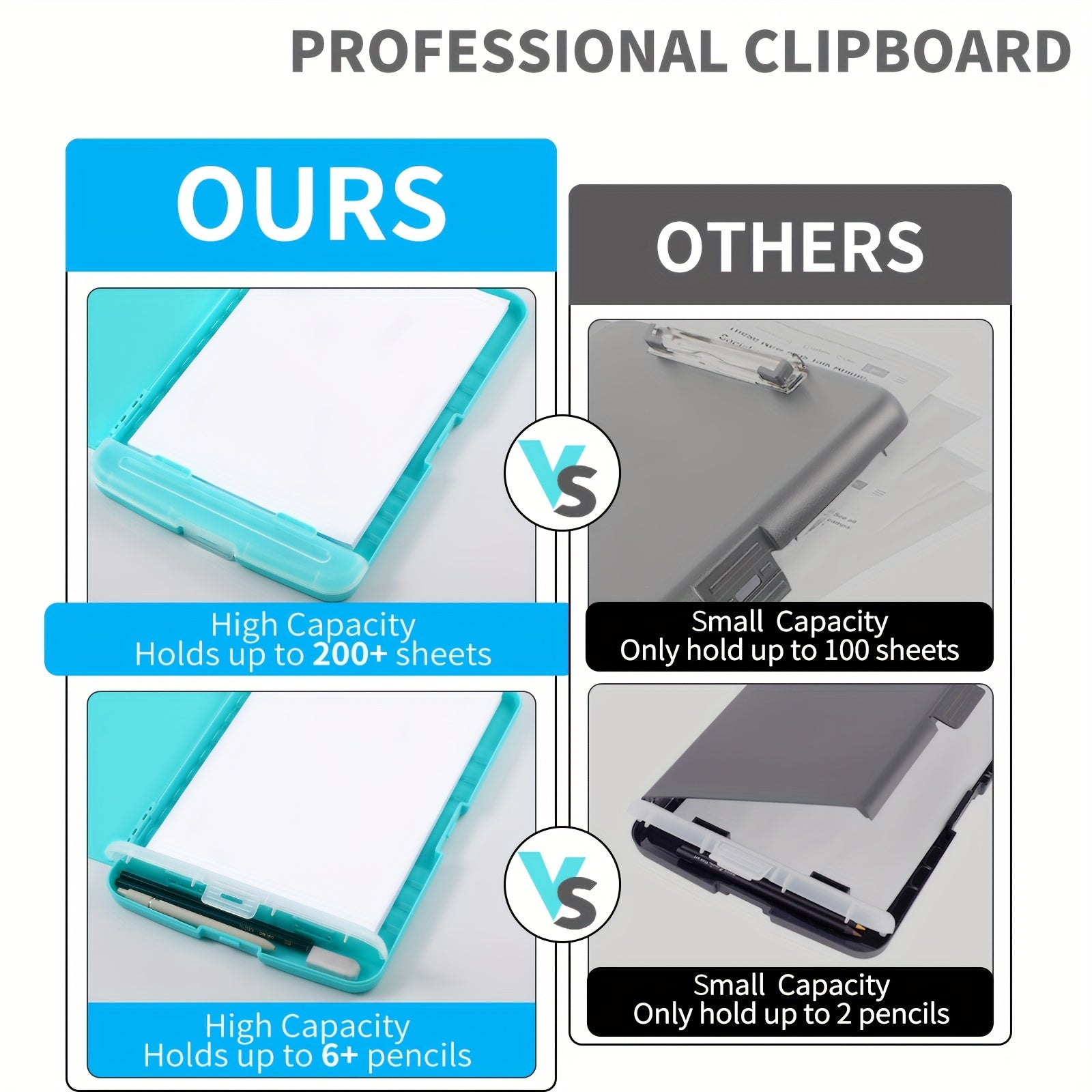 Nursing 8.5x11 Clipboards With Storage: High Capacity Clip Boards With Storage