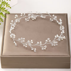 Western Wedding Hair Crown Floral Pearl Ornaments