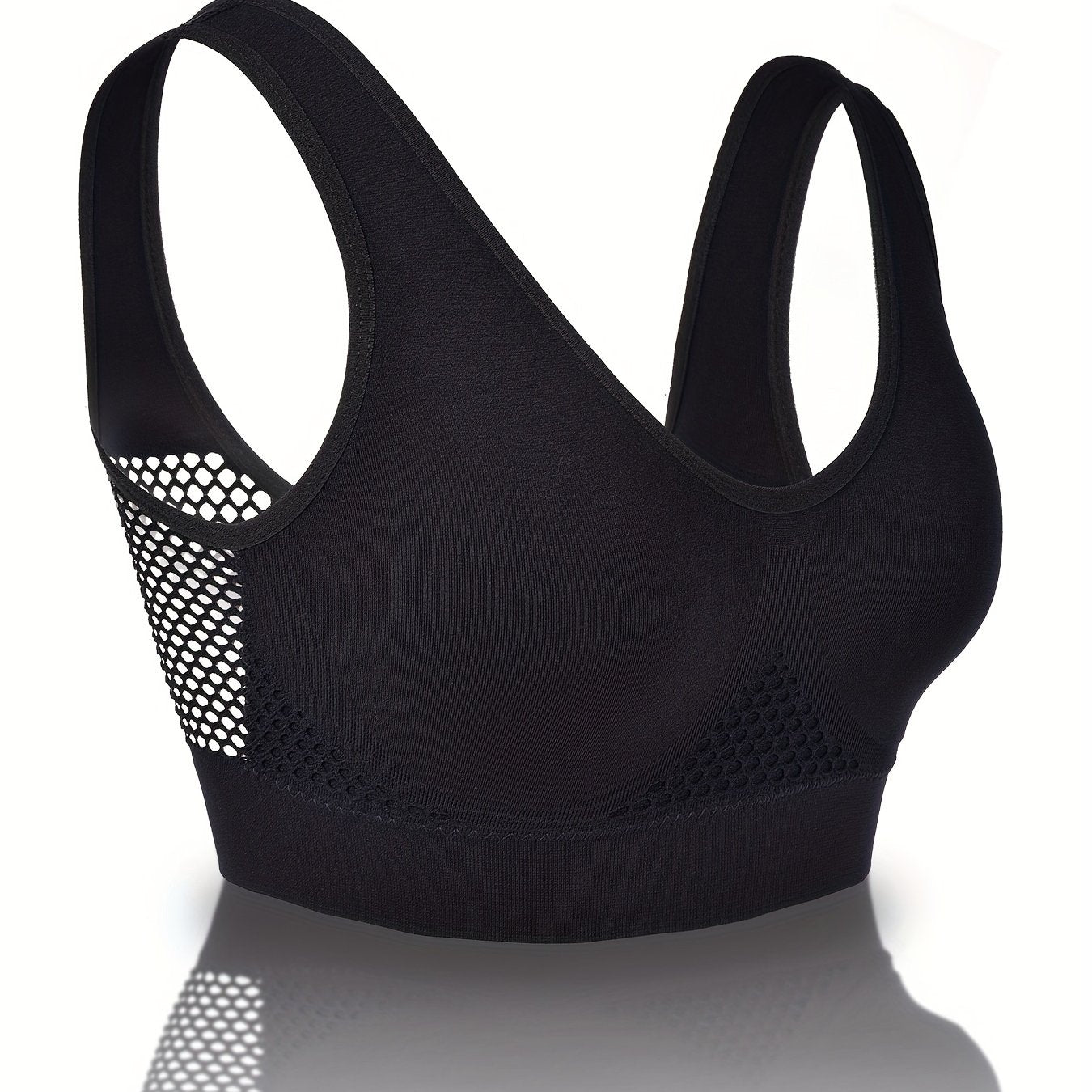 Fishnet Stitching Sports Bra Breathable Workout Tank Bra