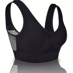 Fishnet Stitching Sports Bra Breathable Workout Tank Bra