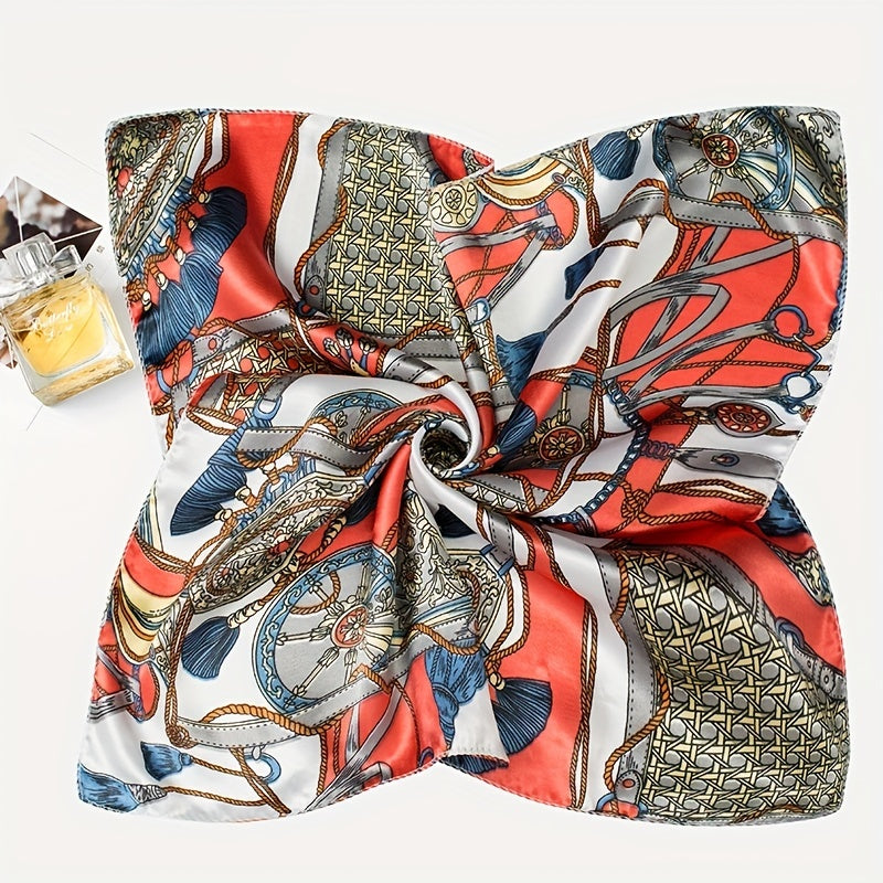 50 04cm Printed Square Scarf Bandana Women Silk Head Wrap Hair Accessory