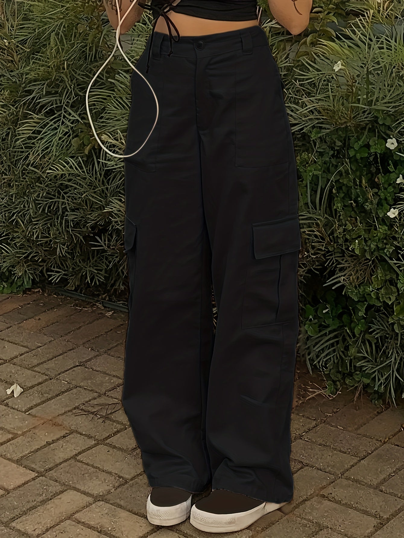 Y2K Women's Cargo Pants High Waist Straight Jeans Athleisure