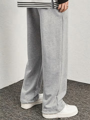 Men's Drawstring Waist Straight Pants for Autumn and Winter